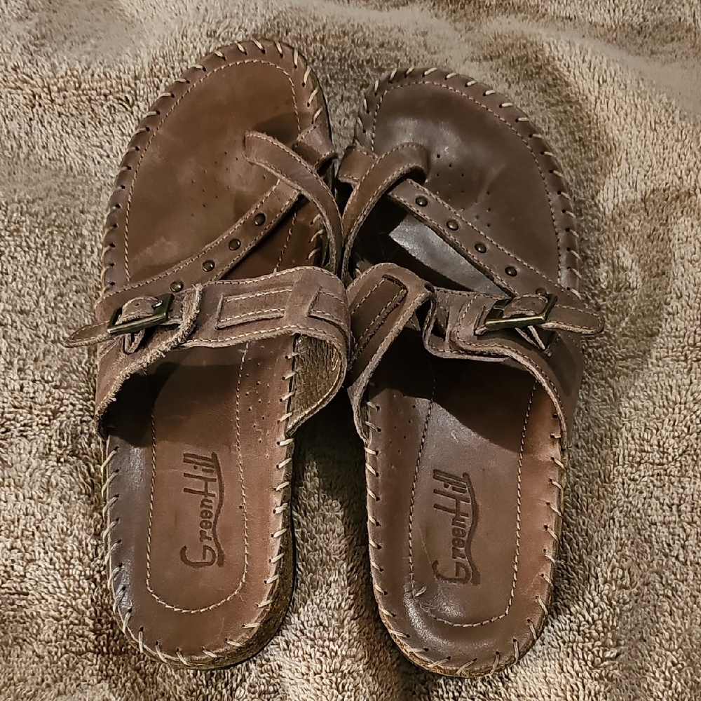 Greenhill Brown Italian Leather Sandals